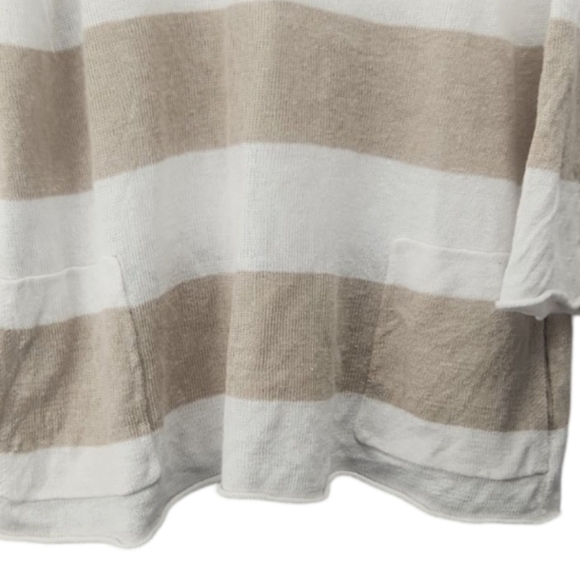 Eileen Fisher 100% Organic Linen Striped Sweater Medium - Picture 5 of 12